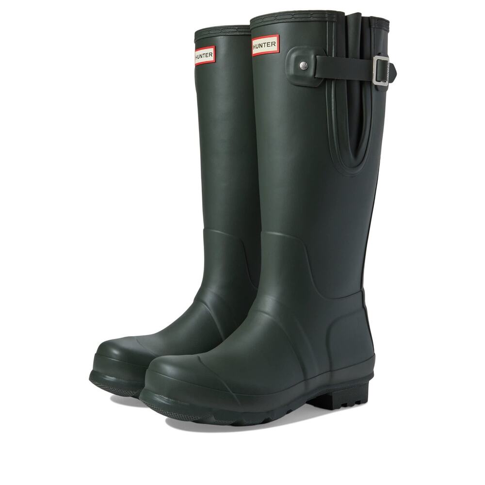 Hunter Men’s Original Tall Waterproof Rain Boots Side Adjust Dark Olive Size 9M
